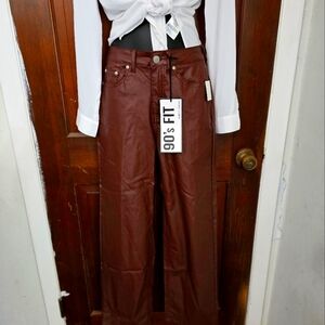 Brown leather like pants